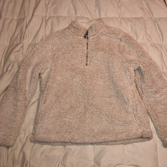 Tops - Cream Sherpa Half Zip